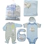 Hudson Baby 6-Piece Baby Clothing On Safari Boys Gift Collection - Blue