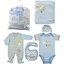 Hudson Baby 6-Piece Baby Clothing On Safari Boys Gift Collection - Blue