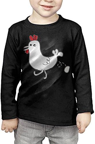 Kids Style Funny Animals Chicken Holding Egg Long Sleeve Tee Shirt.
