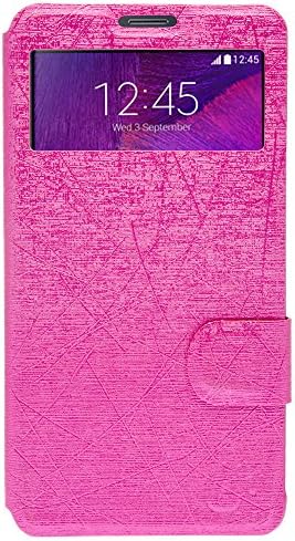 SlickBlue - Luxury Leather Case Flip Cover Folio For Samsung Galaxy Note 4 - Pink
