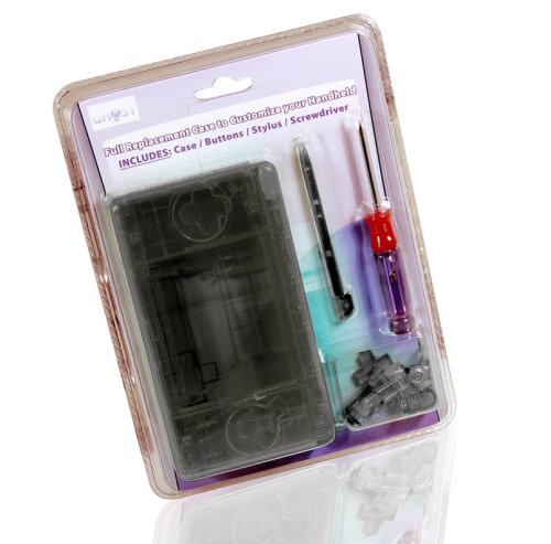 Nintendo DS Lite Clear Black Ghost Case