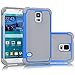 Galaxy S5 Case, Tekcoo(TM) [Tmajor Series] [Blue/Grey] Shock Absorbing Hybrid Rubber Plastic Impact Defender Rugged Slim Hard Case Cover Shell For Samsung Galaxy S5 S V I9600 GS5 All Carriers