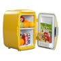 WHITE FOX 16L Red/Yellow Mini Refrigerator for Dorm Home Compact Car Cooler