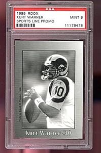 1999 Roox Sports Lines Promo Kurt Warner Graded ROOKIE Football Card 9 MINT - PSA/DNA Certified - NFL Slabbed Autographed Rookie Cards