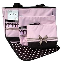 AD Sutton & Sons Pink Ribbon Trim Diaper Bag