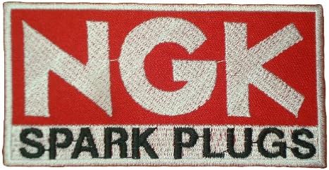 NGK SPARK PLUGS iridium Motocross Bikes Car Racing Label T Shirt PN07 Patches