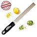 Erayco Stainless Steel Zester with Black Ergonomic Handle, Premium Grater for Lemon, Cheese, Ginger, Garlic, Nutmeg, Citrus, Spices