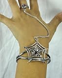 Spider WEB Slave Bracelet W/ring Gothic Chain Metal New
