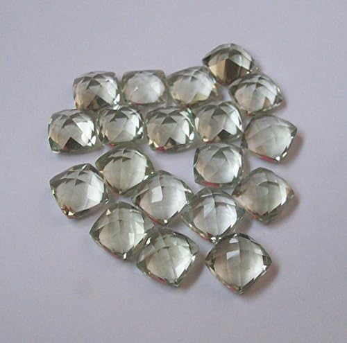 8 Mm Natural Green Amethyst Square Cushion 50 Pieces Checker Board Faceted Aaa Quality Gemstone