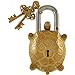 Brass Tortoise Trick Puzzle Padlock