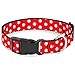 Buckle Down Breakaway Cat Collar - Minnie Mouse Polka Dots Red/White - 1/2
