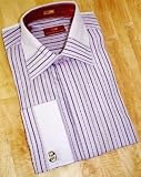 Steven Land Lavender/Violet Pinstripes 100% Cotton Shirt