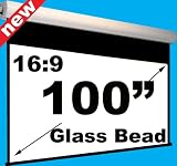 100 Motorised Projector Screen Glass Beaded HD 16:9