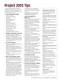 Microsoft Project 2003 Tips Quick Reference Guide (Cheat Sheet of Tips - Laminated)