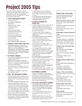 Microsoft Project 2003 Tips Quick Reference Guide (Cheat Sheet of Tips - Laminated)