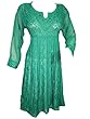 Indian Tunic Dress Women's Georgette Flair Style Kurti Floral Embroidered Small Size