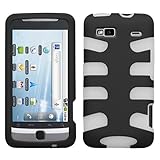 MyBat HTC G2 Fishbone Phone Protector Cover - Rubberized Black/T-Clear