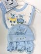 Gerber Preemie Accessory 4 Piece Set 100% Cotton - Cap, Booties, Mittens & Bib - Blue Gerber Preemie Accessory 4 Piece Set 100% Cotton - Cap, Booties, Mittens & Bib - Blue