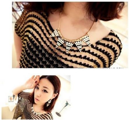 Kuforu necklace 2014 New Fashion Black and White Triangle Style Bib Necklace for Women