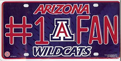 University of Arizona Wildcats #1 Fan Embossed Vanity Metal Novelty License Plate Tag Sign 460110M