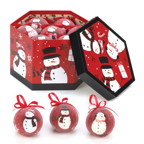 Black & Red Snowman Ornaments
