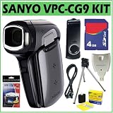 Sanyo Xacti VPC-CG9 9MP Flash Memory Camcorder (Silver) + Deluxe Accessory Kit