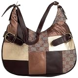 Gigi Chantal Brown Patch Tapestry Purse