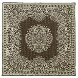 Gaiam Reversible All-Weather Recycled Plastic Indoor / Outdoor Rug - Silver Brown French Quarter Pattern - 6'L x6' W Square