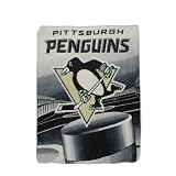 NHL Pittsburgh Penguins Super Soft Plush Thermal Blanket / Fleece Couch Throw - Grey & White