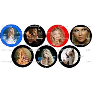 Set of 7 Taylor Swift Pinback Buttons Pins