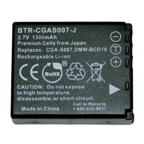Panasonic Lumix DMC-TZ4, DMC-TZ5 - Replacement Battery (Premium Japanese Cells, 1300 mAh, 5-YR Warranty) (by Wasabi Power®)