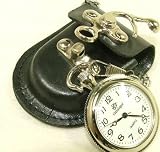 Gürtel Taschenuhr im schwarzen Leder Case mit hochwertigem ETA Laufwerk Damen