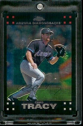 2007 Topps Chrome #104 Chad Tracy Arizona Diamondbacks Baseball Card - Mint Condition - Shipped In Protective Display Case !