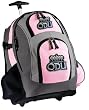 ODU Logo Rolling Backpack Deluxe Pink Old Dominion University - Backpacks Bags with Wheels or School Trolley Carry-On Bags - Unique Wheeled Gifts for Girls Ladies- CUTE!