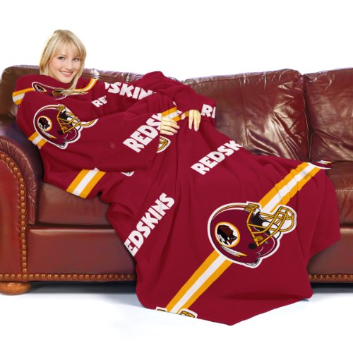 NFL Washington Redskins Adult Comfy Throw, Officially Licensed Blanket with Sleeves 