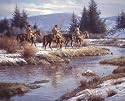 BLACKFEET AT BLACKTAIL PONDS by Martin Grelle Signed & Numbered Limited Edition GICLEE' Canvas