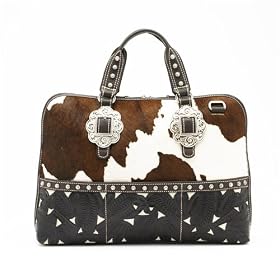 American West Prairie Rose Collection Designer Zip Around Briefcase w Back Open Pocket