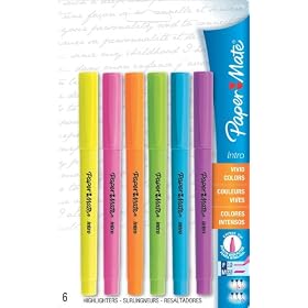 Paper Mate Intro Micro Chisel Tip Highlighters, 6 Colored Highlighters (22776PP)
