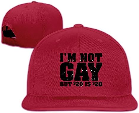 Men Women I'm Not Gay But 20 Bucks Is 20 Bucks Adjustable Flatbrim Red Hat