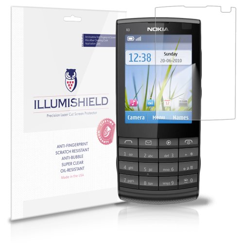 iLLumiShield - Nokia X3 Touch & Type Screen Protector Japanese Ultra Clear HD Film with Anti-Bubble and Anti-Fingerprint - High Quality (Invisible) LCD Shield - Lifetime Replacement Warranty - [3-Pack] OEM / Retail Packaging (Model(s): X3-02)