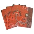 One Pack Velvet Paisley Luncheon Napkins, Red