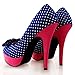 Show Story Womens Hot Polka Dots Bow High Heel Platform Stiletto Pumps,LF30426
