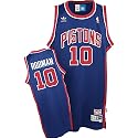 Dennis Rodman Jersey: adidas Blue Throwback Swingman #10 Detroit Pistons Jersey