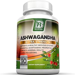 BRI Nutrition 1000 mg Pure Ashwagandha Root Powder, 90 Count