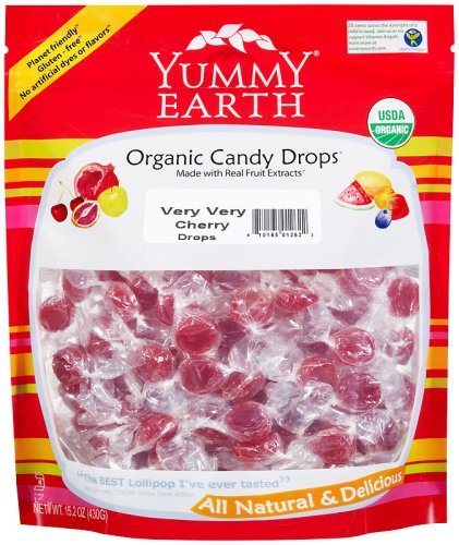 YummyEarth Organic Drops Very Very Cherry, 15.2-Ounce Bags (Pack of 4) by YummyEarth