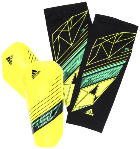 adidas Herren Schienbeinschoner F50 Pro Lite, Schwarz/Gelb/Grün, S, Z19180