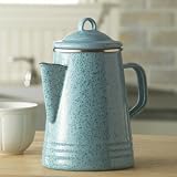 Paula Deen Porcelain Enameled Percolator – Blue, Charcoal, Green, Orange, Red