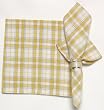 Durable Hand Woven 100% Cotton White and Yellow Plaid Napkins 22x22 Inches Set of 12