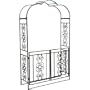 Parkland Heritage Victorian Series Steel/Cast Iron Arbor with Gates, Bronze