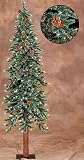 5′ Pre-Lit Frosted Alpine Artificial Christmas Tree w/ Pine Cones – Clear Lights
